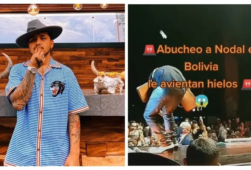 Le avientan hielos a Nodal en un concierto