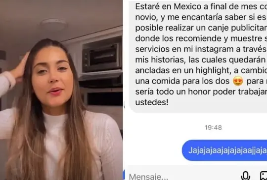 "Era oportunidad de trabajo": Responde influencer que pidió comida gratis a chef a cambio de post