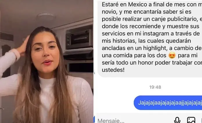 "Era oportunidad de trabajo": Responde influencer que pidi&oacute; comida gratis a chef a cambio de post