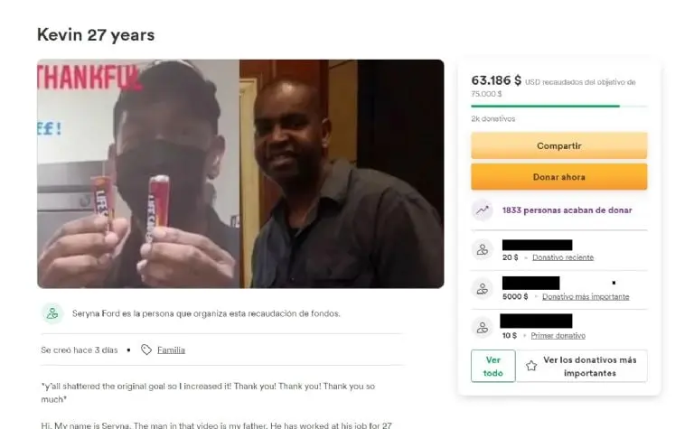 Recaudan fondos para ayudarlo (GoFundMe)