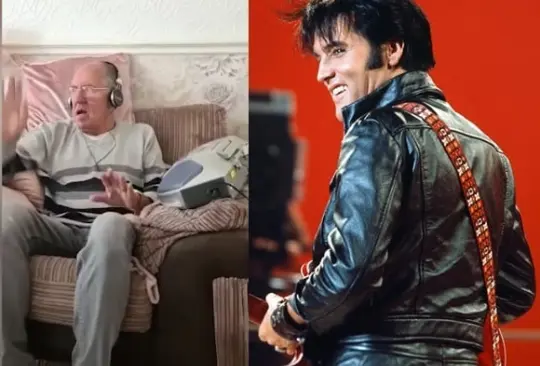 Abuelito con alzhéimer reacciona de manera conmovedora al oír sus viejos discos de Elvis Presley