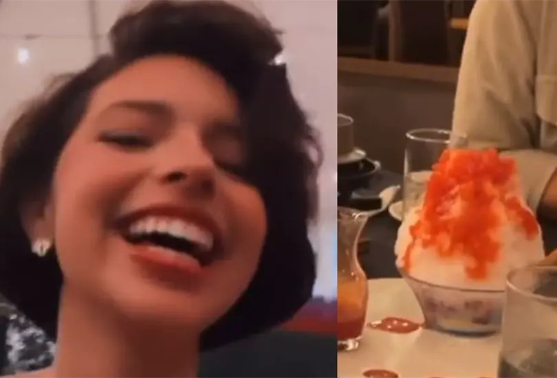 &Aacute;ngela Aguilar pidi&oacute; un raspado en un restaurante. 