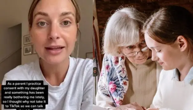 Madre prohibe a sus suegros que besen a su hija sin su consentimiento y se vuelve viral