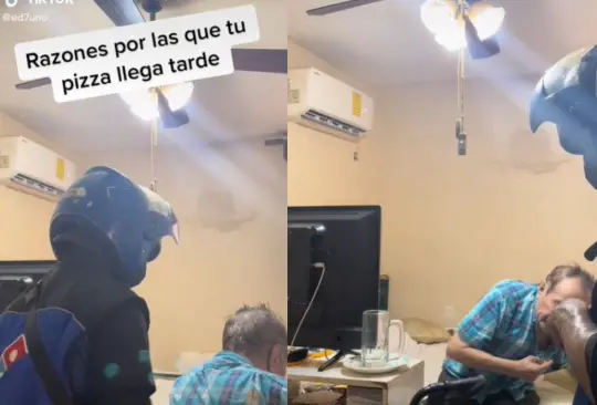 Abuelito pide una pizza para que repartidor lo ayudara a recostarse en su cama | VIDEO