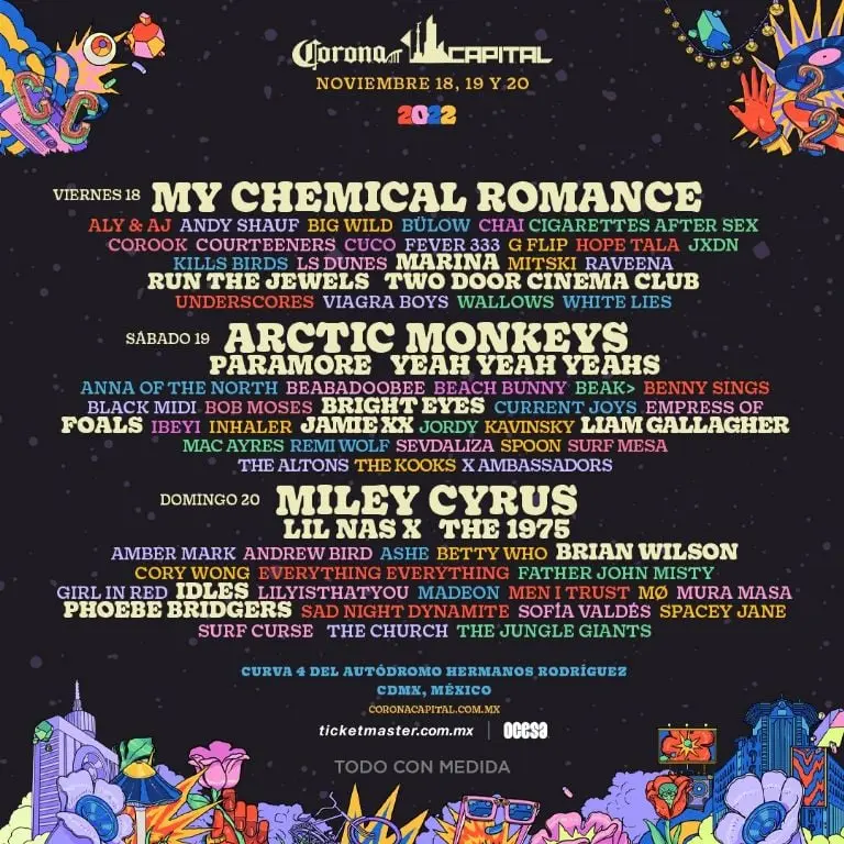 Cartel oficial Corona Capital 2022 - Twitter