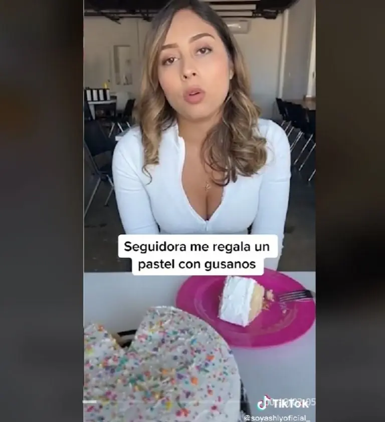 Seguidora regala un pastel con gusanos a influencer (TikTok)