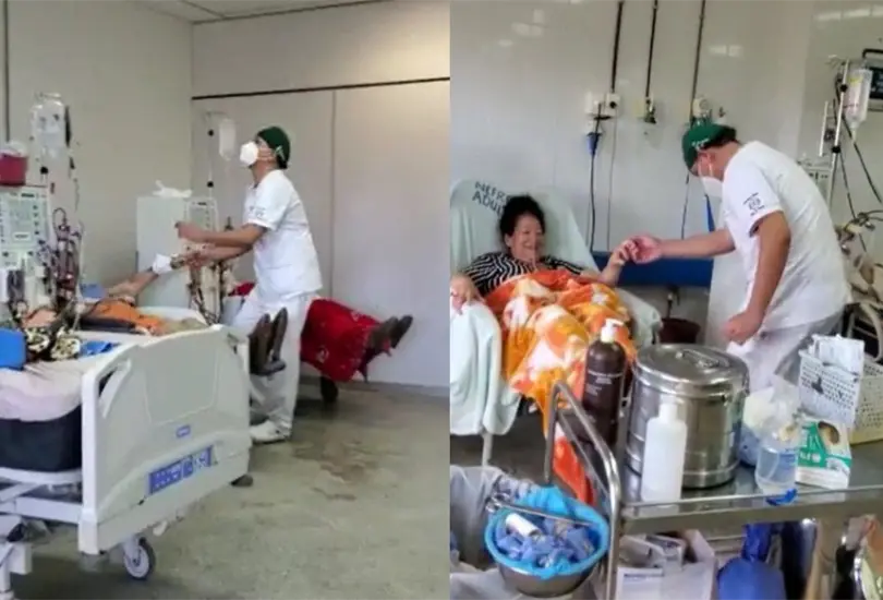 Hernán León, un licenciado de enfermería del Hospital de Clínicas de San Lorenzo, Paraguay, se hizo viral por su forma tan peculiar de animar a sus pacientes Hernán León, un licenciado de enfermería del Hospital de Clínicas de San Lorenzo, Paraguay, se hizo viral por su forma tan peculiar de animar a sus pacientes