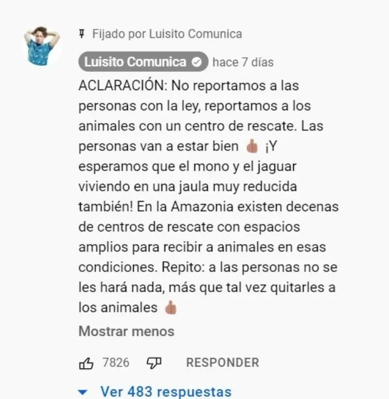 Luisito Comunica aclara la polémica (YouTube)
