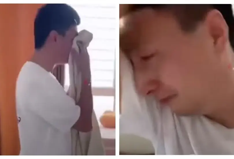 Pap&aacute; llora por las calificaciones de su hijo