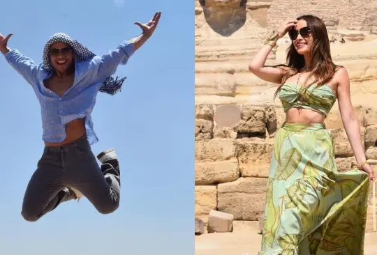 Carlos Rivera y Cynthia Rodríguez de vacaciones en Egipto. 