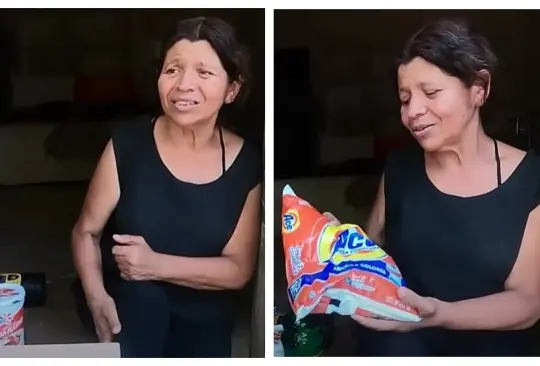 Se&ntilde;ora se queja de la despensa que le donaron