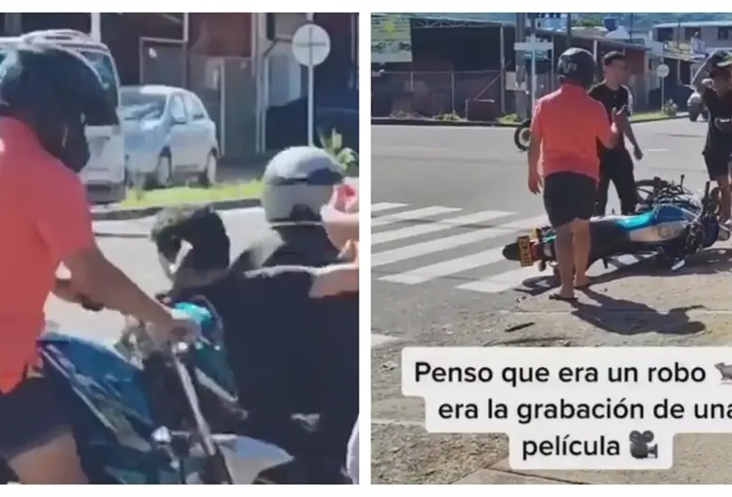 Motociclista confunde una película con un asalto Motociclista confunde una película con un asalto