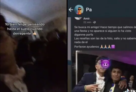 Un amigo del joven, lo reportó como desaparecido en Facebook, pues se preocupó de que no hubiera llegado a su casa luego de salir juntos de fiesta. Sin embargo, jamás pensó que el joven se encontraba en otro lugar perreando.