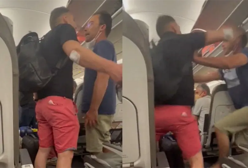 Los pasajeros comenzaron a golpearse debido a que ninguno de los dos quiso esperar para poder tomar su maleta y descender del avi&oacute;n 