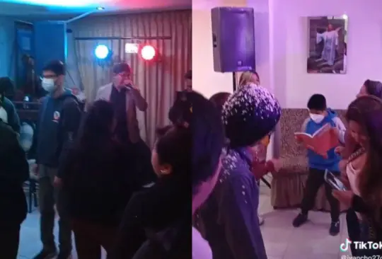 El pequeño fue captado estudiando mientras sacaba a relucir sus mejores pasos en una fiesta familiar 