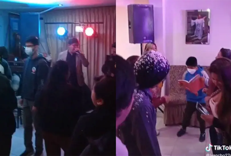 El peque&ntilde;o fue captado estudiando mientras sacaba a relucir sus mejores pasos en una fiesta familiar 