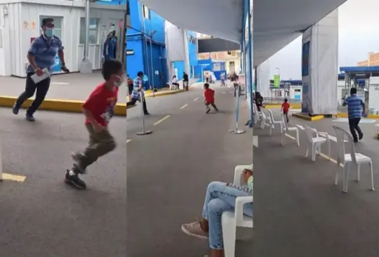 Niño huye de la vacuna contra Covid-19 y se vuelve viral Créditos: Captura de pantalla 