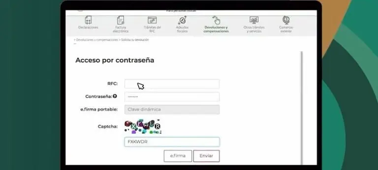 Ingresa con tu RFC y contraseña. Foto: captura de pantalla.