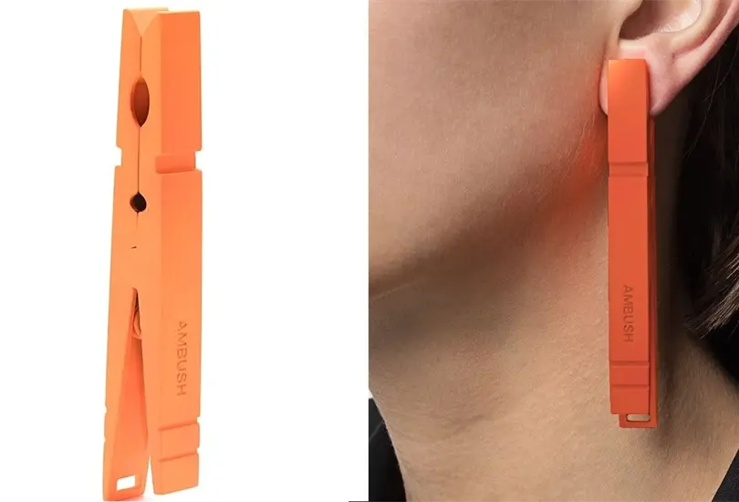 Aretes con dise&ntilde;o de pinzas de ropa