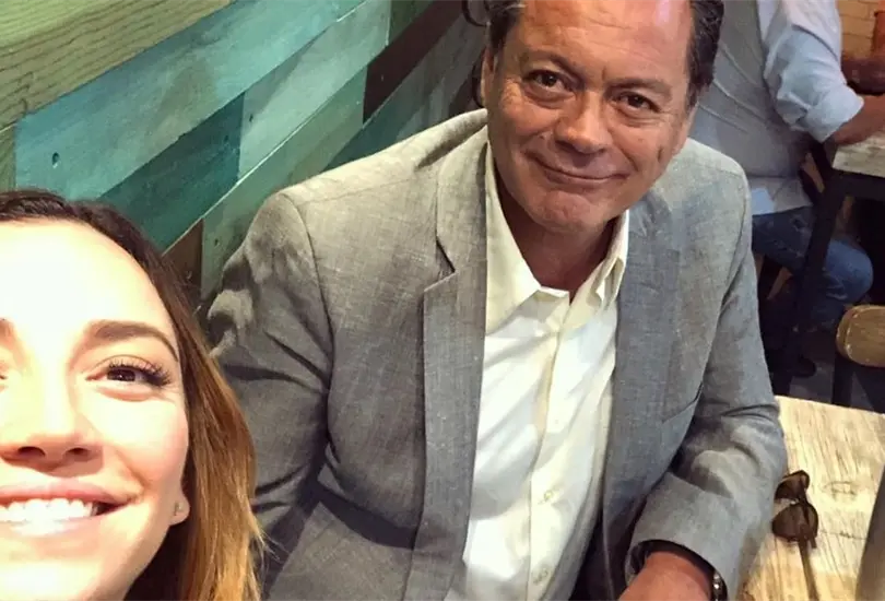 Regina Bland&oacute;n y su padre, Roberto Bland&oacute;n. 