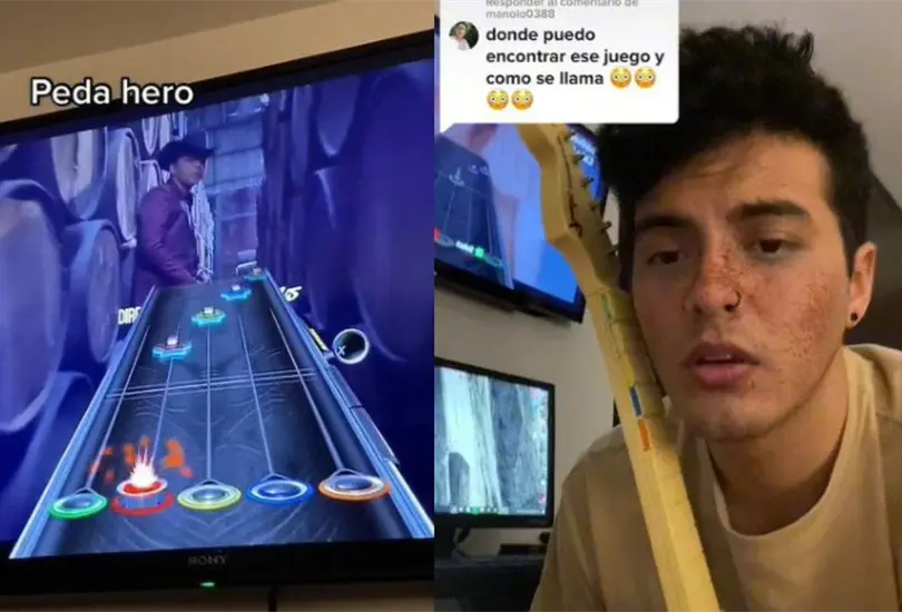 Se trata del video juego Clone Hero, sin embargo, un usuario lo hizo viral en TikTok bautiz&aacute;ndolo como Peda Hero y utiliz&aacute;ndolo para tocar canciones de Christian Nodal 