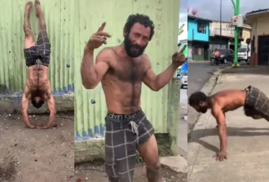 Hombre en situación de calle se vuelve viral por su gran físico Créditos: Captura de pantalla 