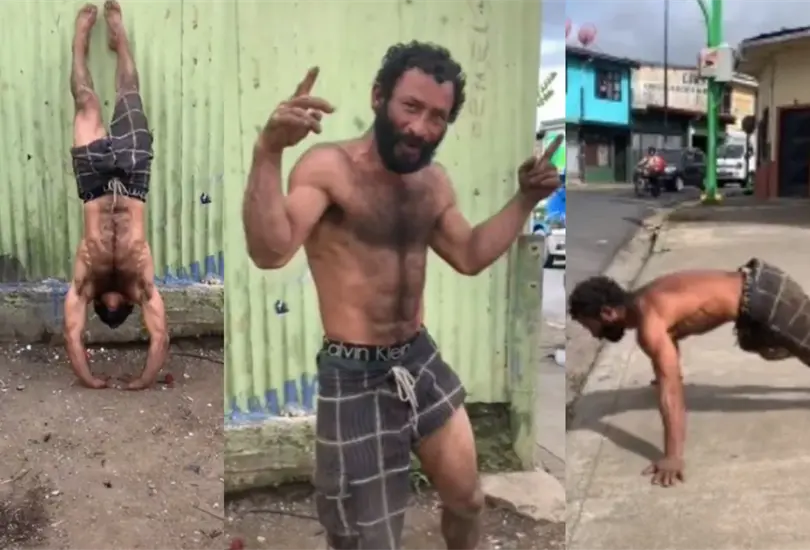 Hombre en situaci&oacute;n de calle se vuelve viral por su gran f&iacute;sico Cr&eacute;ditos: Captura de pantalla 
