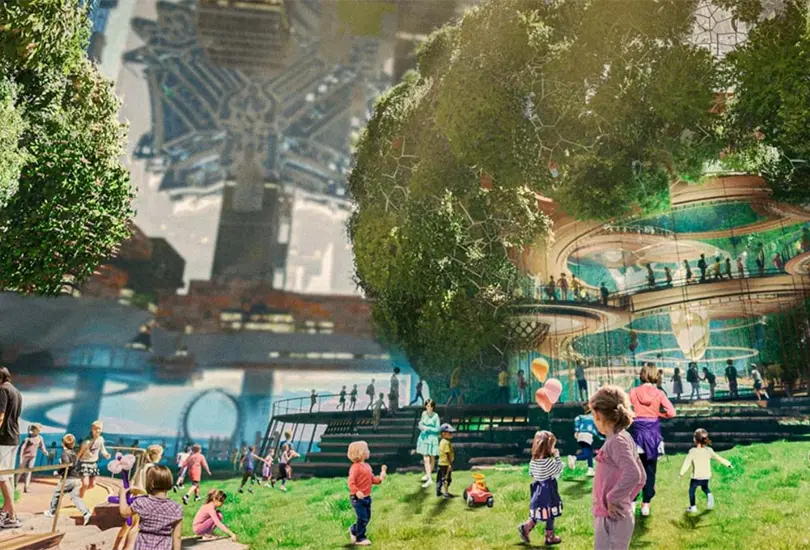 La ciudad del futuro contará con dos rascacielos, energía renovable, tecnología de punta y no se permitirá el uso de coches, lo que generará cero emisiones de carbono La ciudad del futuro contará con dos rascacielos, energía renovable, tecnología de punta y no se permitirá el uso de coches, lo que generará cero emisiones de carbono