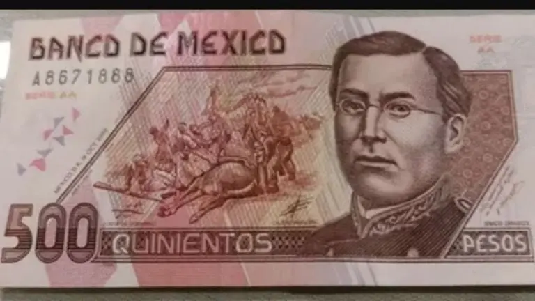 Billete de 500 pesos con imagen de Ignacio Zaragoza (Especial)