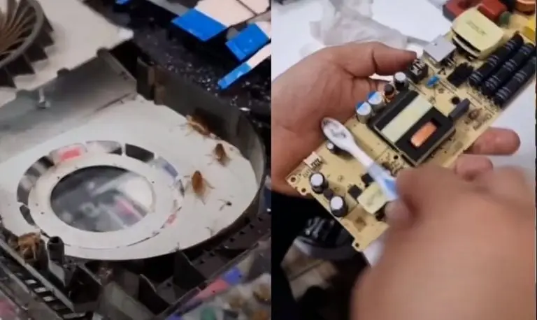 La consola antes y después de su proceso de limpieza y desinfección profunda. Foto: Tiktok