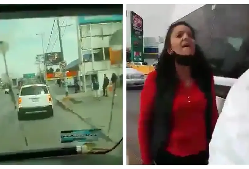 Mujer choca a combi de forma intencional
