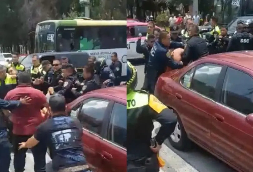 Operativo de tr&aacute;nsito desata ri&ntilde;a entre polic&iacute;as y vecinos de la GAM Cr&eacute;ditos:Captura de video 