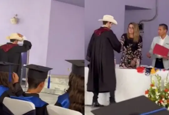 El joven fue felicitado por uno de los docentes Créditos: Captura de pantalla El joven fue felicitado por uno de los docentes Créditos: Captura de pantalla
