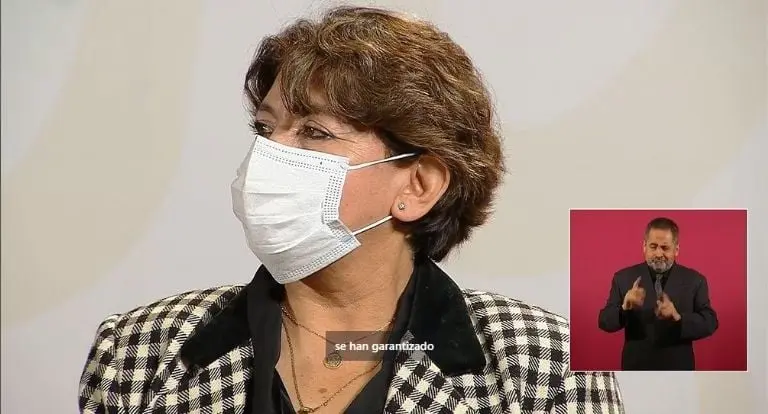 AMLO agradeció trabajo de Delfina Gómez en la SEP. Foto: captura de pantalla.