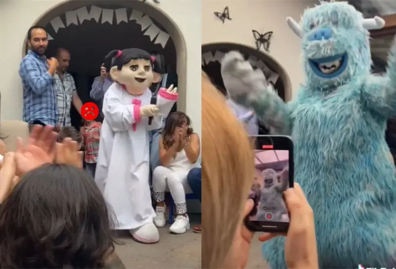 En TikTok una usuaria comparti&oacute; el terror&iacute;fico momento que vivieron unos ni&ntilde;os, cuando las botargas de una versi&oacute;n bizarra de Monster Inc. salieron a amenizar la fiesta infantil 