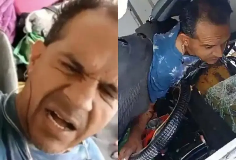 El hombre realiz&oacute; una transmisi&oacute;n en vivo para pedir ayuda Cr&eacute;ditos: Captura de video 