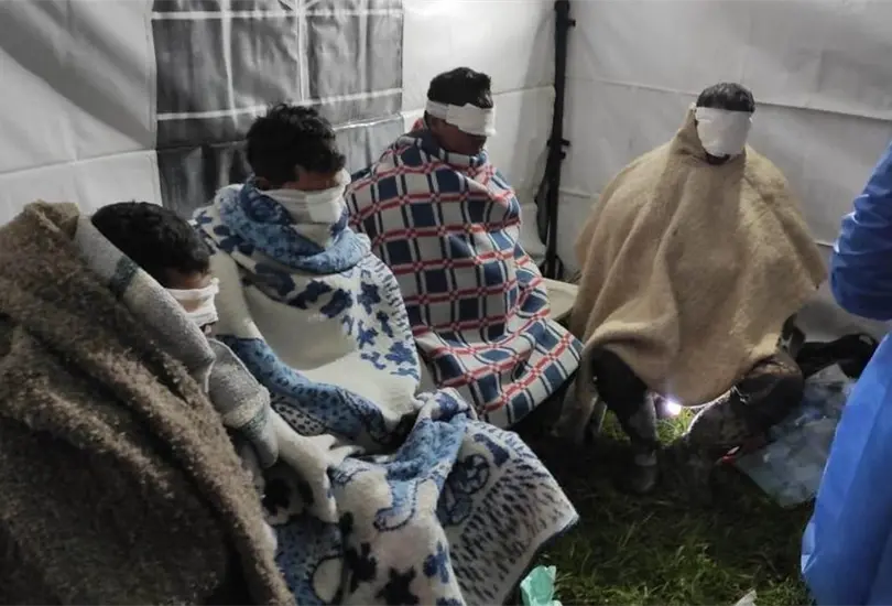 Los mineros que fueron rescatados en Colombia. 