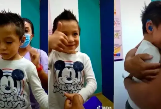 Niño con problemas auditivos escucha por primera vez a sus padres y su tierna reacción se hace viral