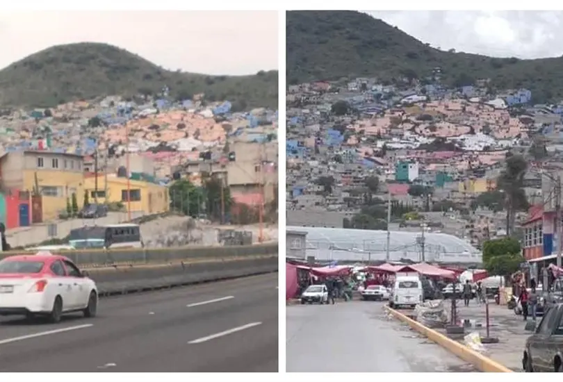 Pintan casas para dar forma a la cara del Dr. Simi