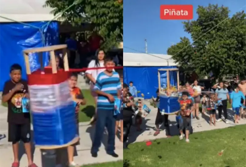 La nueva forma de romper la pi&ntilde;ata dividi&oacute; la opini&oacute;n de los internautas. Cr&eacute;ditos: Tiktok
