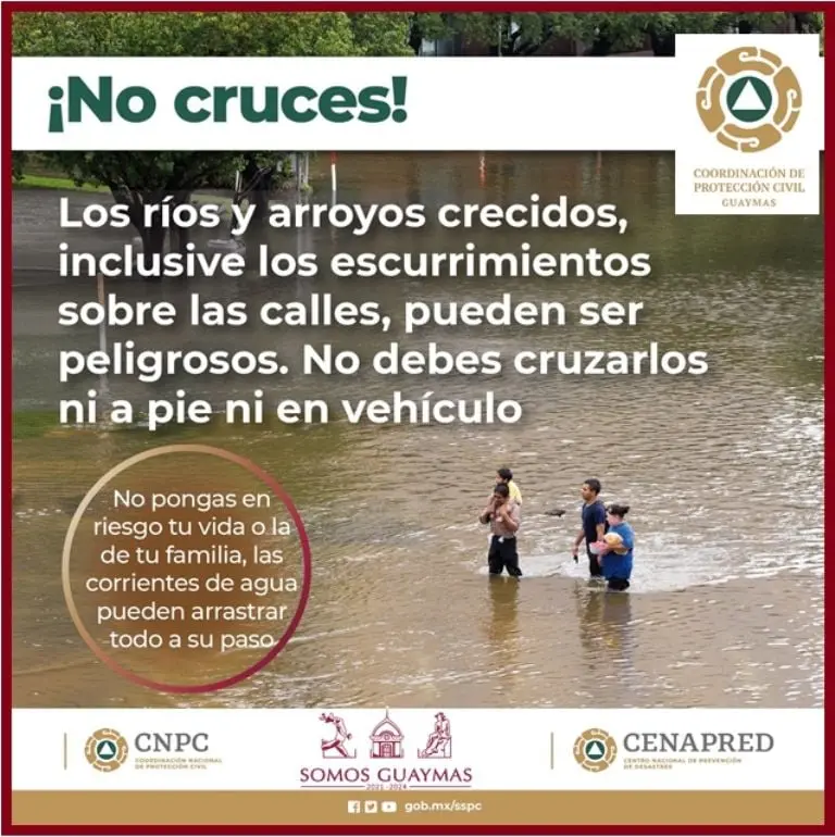 Recomendaciones de Protección Civil para la temporada de lluvias (Facebook)