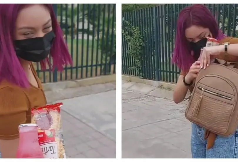 Pap&aacute; le lleva el lonche a su hija