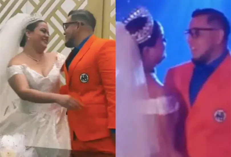 Novio se casa con traje de Dragon Ball y se vuelve viral Cr&eacute;ditos: Tiktok