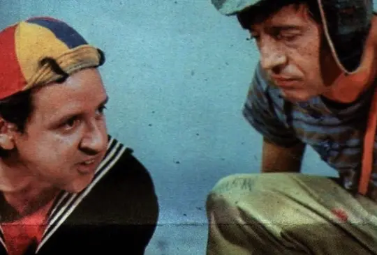 Carlos Villagrán Kiko con Roberto Gómez Bolaños Chespirito. 