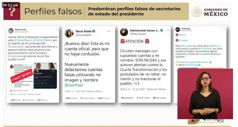 Perfiles falsos de redes sociales. Foto: captura de pantalla.
