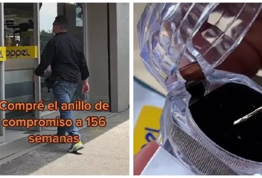 Novio compra un anillo de compromiso en Coppel