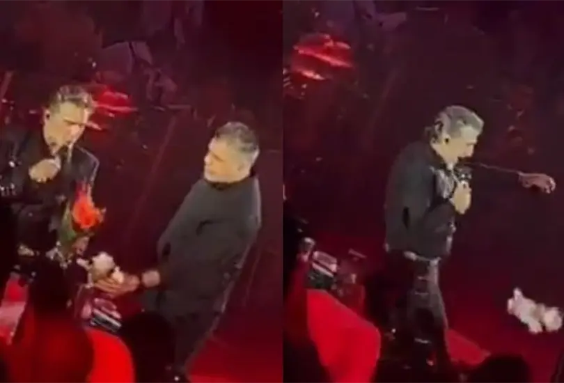 Alejandro Fern&aacute;ndez patea mu&ntilde;eco del doctor Simi. 
