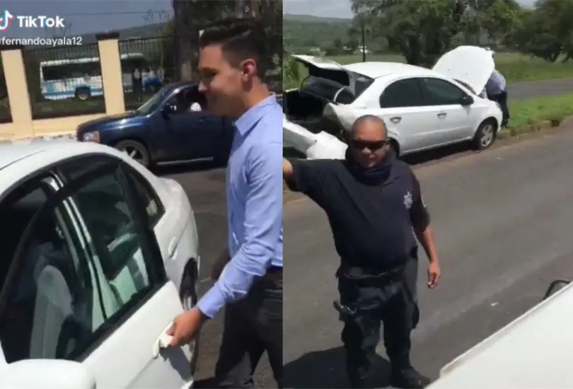El joven chocó su nuevo auto dos kilómetros después de que colocara sus manos detrás del volante El joven chocó su nuevo auto dos kilómetros después de que colocara sus manos detrás del volante