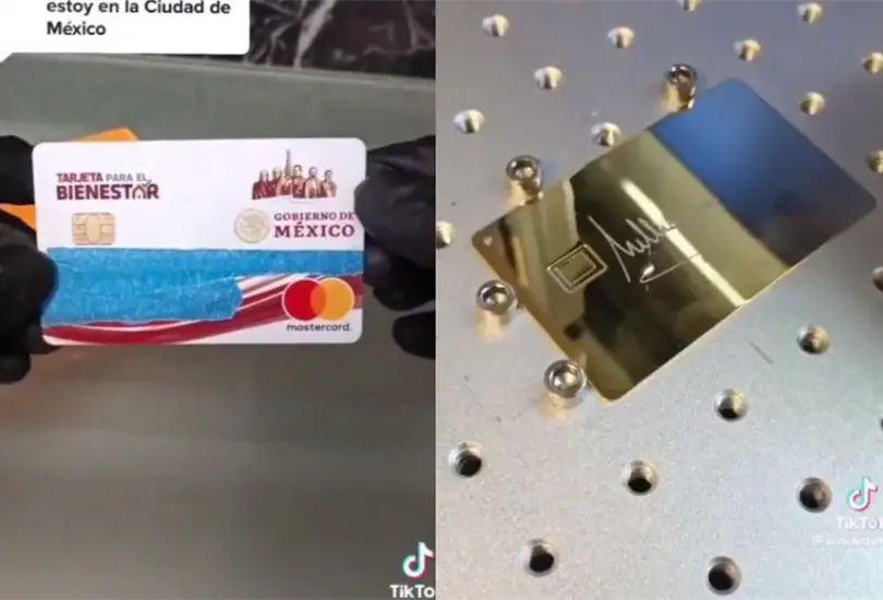 El abuelito mand&oacute; su tarjeta de la Pensi&oacute;n para el Bienestar de los Adultos Mayores con la empresa Wind Card Mx, la cual se dedica a personalizar tarjetas de d&eacute;bito y cr&eacute;dito con oro y plata 