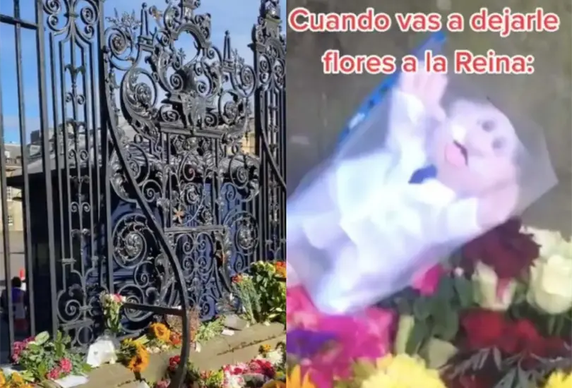 El Dr. Simi apareció rodeado de flores, banderas y cartas que hacían homenaje a la reina Isabel II Créditos: Captura de pantalla. El Dr. Simi apareció rodeado de flores, banderas y cartas que hacían homenaje a la reina Isabel II Créditos: Captura de pantalla.